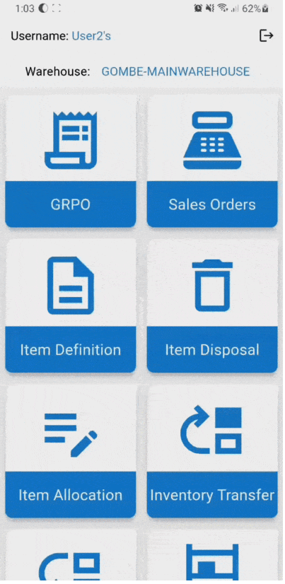 Warehouse management system App GIF